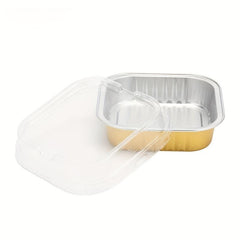 20pcs 125ML Square Aluminum Foil Cake Pan With Lid Disposable Muffin Jar