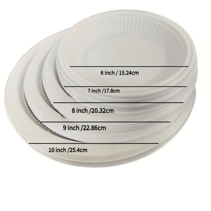 50pcs Biodegradable Cornstarch Disposable Plates for Dinner Parties Durable