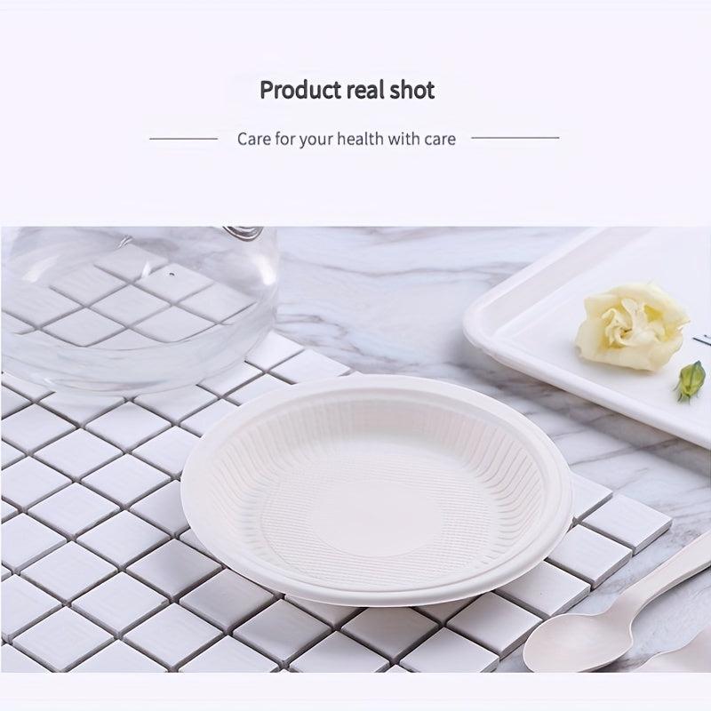 50pcs Biodegradable Cornstarch Disposable Plates for Dinner Parties Durable