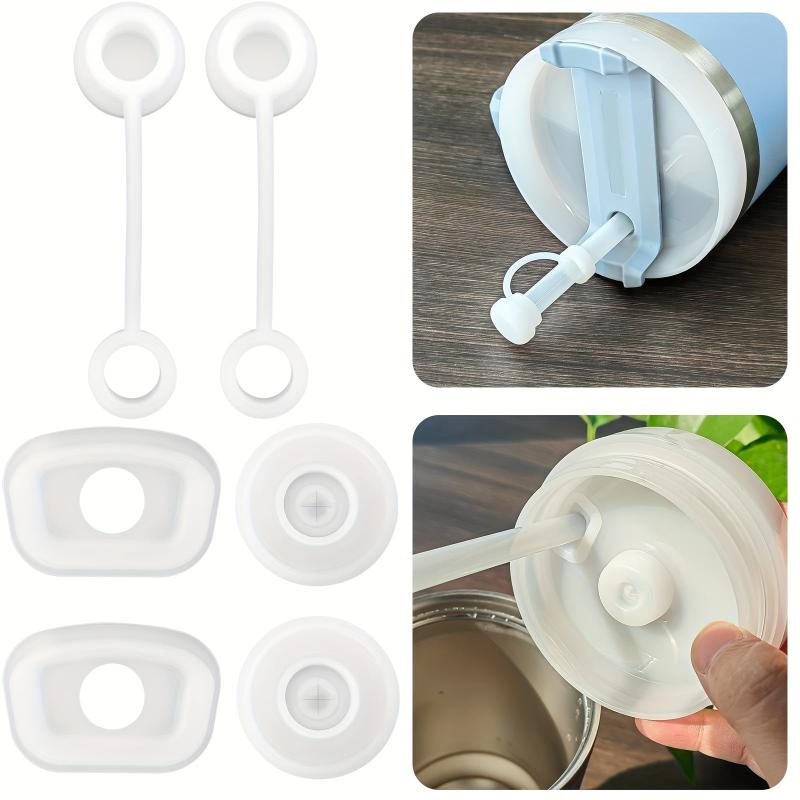 6pcs Tumbler Cup Lids Silicone Straw Lid Leak Proof Plug Set