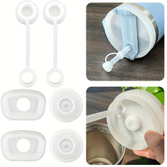 6pcs Tumbler Cup Lids Silicone Straw Lid Leak Proof Plug Set