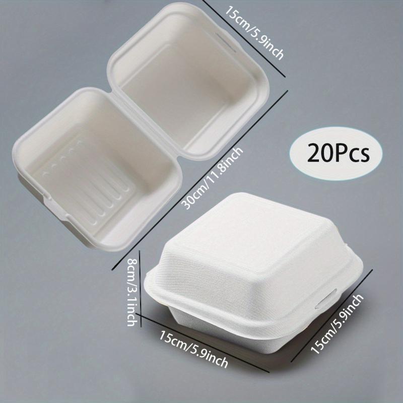 20pcs Disposable Cake Slice Containers Paper Pulp Take Out
