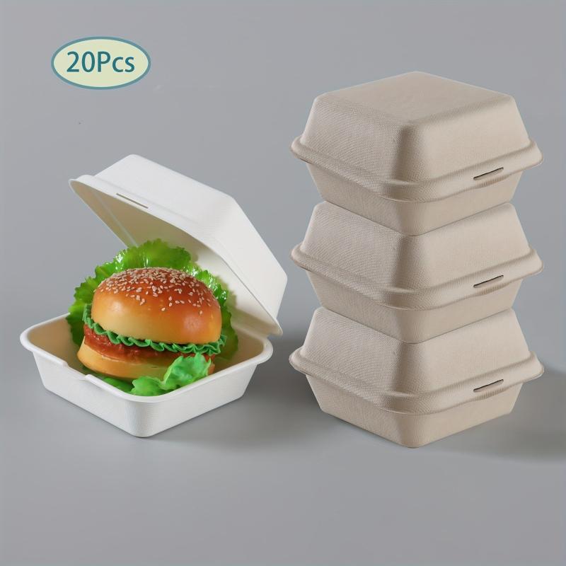 20pcs Disposable Cake Slice Containers Paper Pulp Take Out