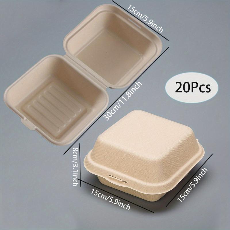 20pcs Disposable Cake Slice Containers Paper Pulp Take Out