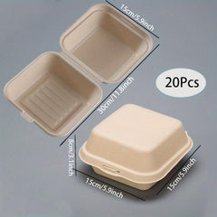 20pcs Disposable Cake Slice Containers Paper Pulp Take Out