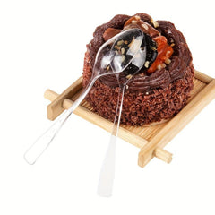 1OZ Mini Dessert Plate With Spoon Transparent Plastic Dessert Plate