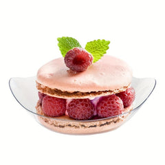 1OZ Mini Dessert Plate With Spoon Transparent Plastic Dessert Plate
