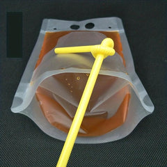 25pcs 500ml Clear Reusable Juice Bags Disposable Zipper Bags for Smoothies