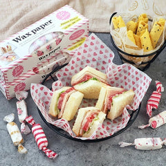 50pcs Food Wrapping Wax Paper Printed Snack Pad Baking Paper