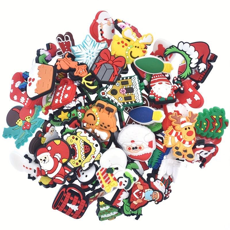 Christmas Straw Toppers Charms 50pcs 100pcs Marry Christmas Decoration