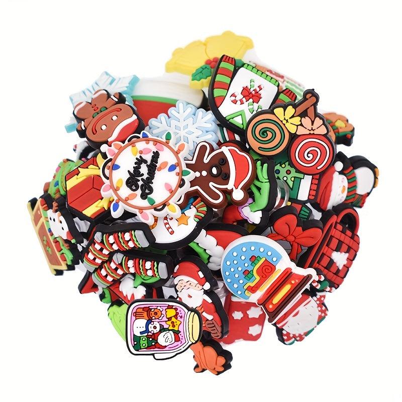 Christmas Straw Toppers Charms 50pcs 100pcs Marry Christmas Decoration