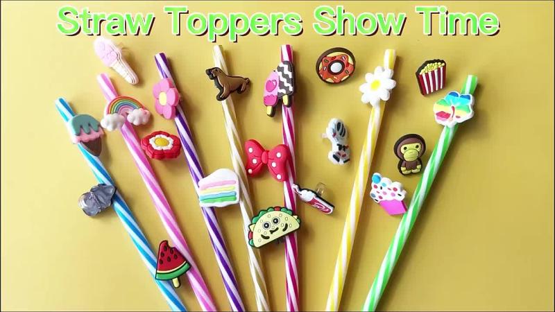 20pcs Straw Toppers Decorations for Party Drinking Straws