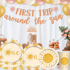 Boho Sun 1st Birthday Party Tableware Set