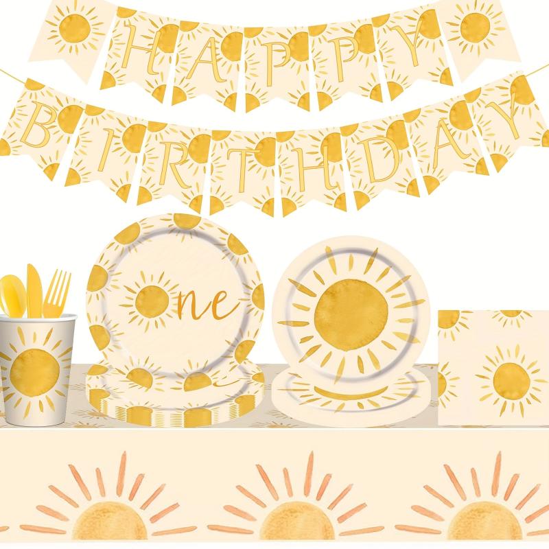 Boho Sun 1st Birthday Party Tableware Set