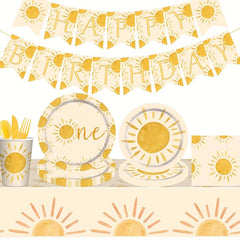 Boho Sun 1st Birthday Party Tableware Set