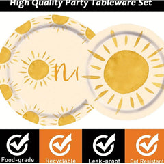 Boho Sun 1st Birthday Party Tableware Set
