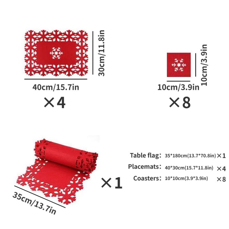 Christmas Placemat Table Runner And Coasters Set Felt Coaster Christmas Felt Pla