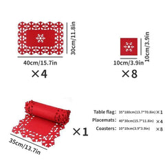 Christmas Placemat Table Runner And Coasters Set Felt Coaster Christmas Felt Pla