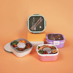 1pc Lunch Box Microwave Safe Compartment Fresh-keeping Box