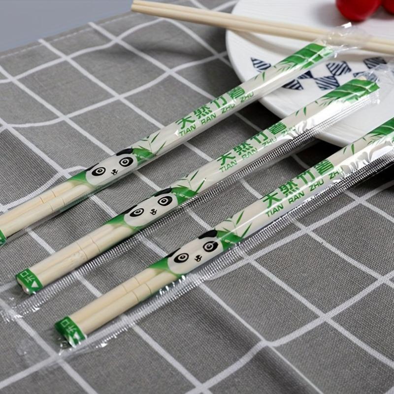 100 Pairs Disposable Bamboo Chopsticks Individually Wrapped Round