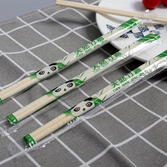 100 Pairs Disposable Bamboo Chopsticks Individually Wrapped Round