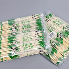 100 Pairs Disposable Bamboo Chopsticks Individually Wrapped Round