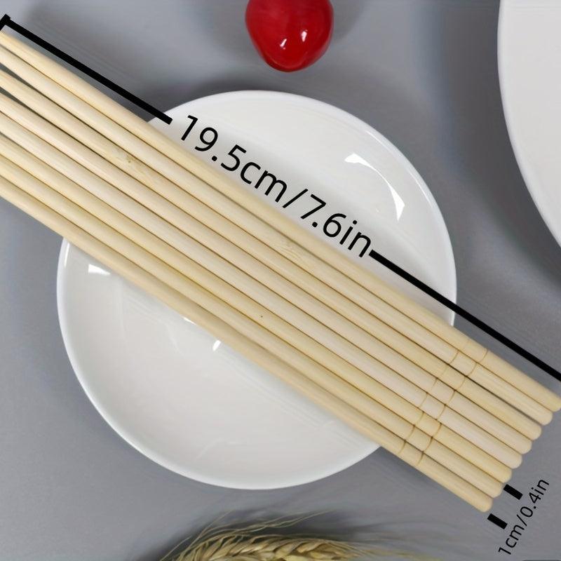 100 Pairs Disposable Bamboo Chopsticks Individually Wrapped Round