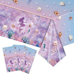 69Pcs Mermaid Disposable Tableware for Girls Birthday Party Decoration