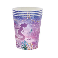 69Pcs Mermaid Disposable Tableware for Girls Birthday Party Decoration