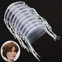 10 Pcs Transparent Mouth Shield Anti-saliva Disposable Mouth Cover