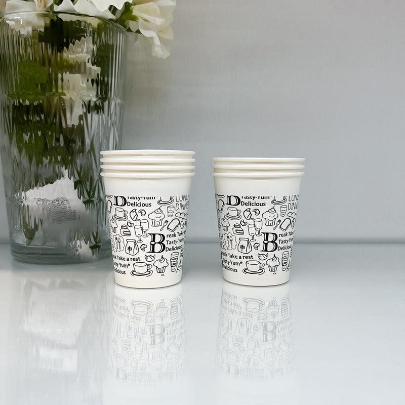 25pcs 9Oz Thickened Disposable Paper Cups Graffiti Design