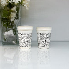 25pcs 9Oz Thickened Disposable Paper Cups Graffiti Design