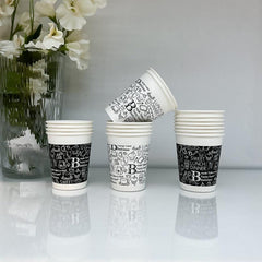 25pcs 9Oz Thickened Disposable Paper Cups Graffiti Design