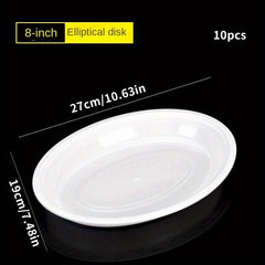 10pcs Disposable Plates 23 Thickened Plastic Plates Outdoor Tableware Supplies