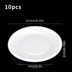 10pcs Disposable Plates 23 Thickened Plastic Plates Outdoor Tableware Supplies