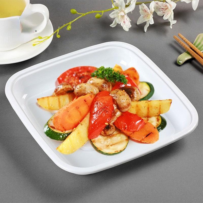 10pcs Disposable Plates 23 Thickened Plastic Plates Outdoor Tableware Supplies