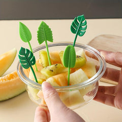 10pcs Leaf Shape Fruit Picks Toothpicks Lunch Box Bento Accessories