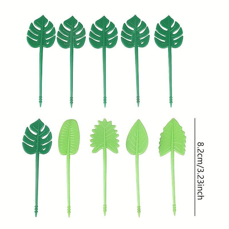 10pcs Leaf Shape Fruit Picks Toothpicks Lunch Box Bento Accessories