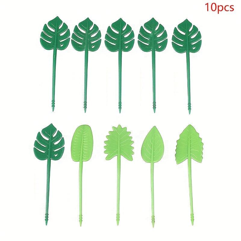 10pcs Leaf Shape Fruit Picks Toothpicks Lunch Box Bento Accessories