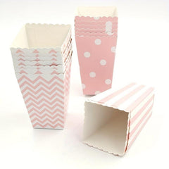 24pcs Disposable Fried Food Pink Boxes Party Favor Supplies