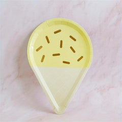 8pcs Disposable Ice Cream Shape Plate Cake Dish Paper Plate