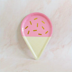 8pcs Disposable Ice Cream Shape Plate Cake Dish Paper Plate