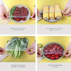 100pcs Disposable Plastic Wrap for Fresh Keeping & Food Bowl