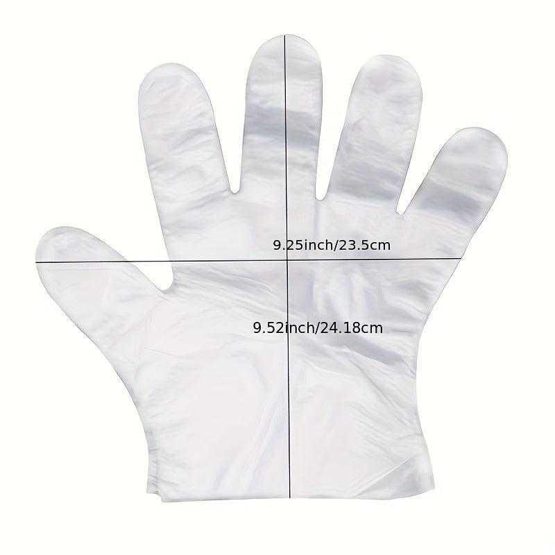 100pcs Plastic Disposable Gloves for Cooking Meal Preping Kitchen BBQ Cleaning