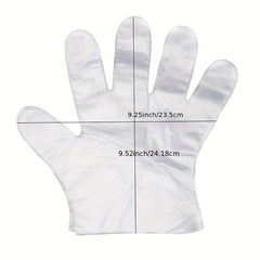 100pcs Plastic Disposable Gloves for Cooking Meal Preping Kitchen BBQ Cleaning