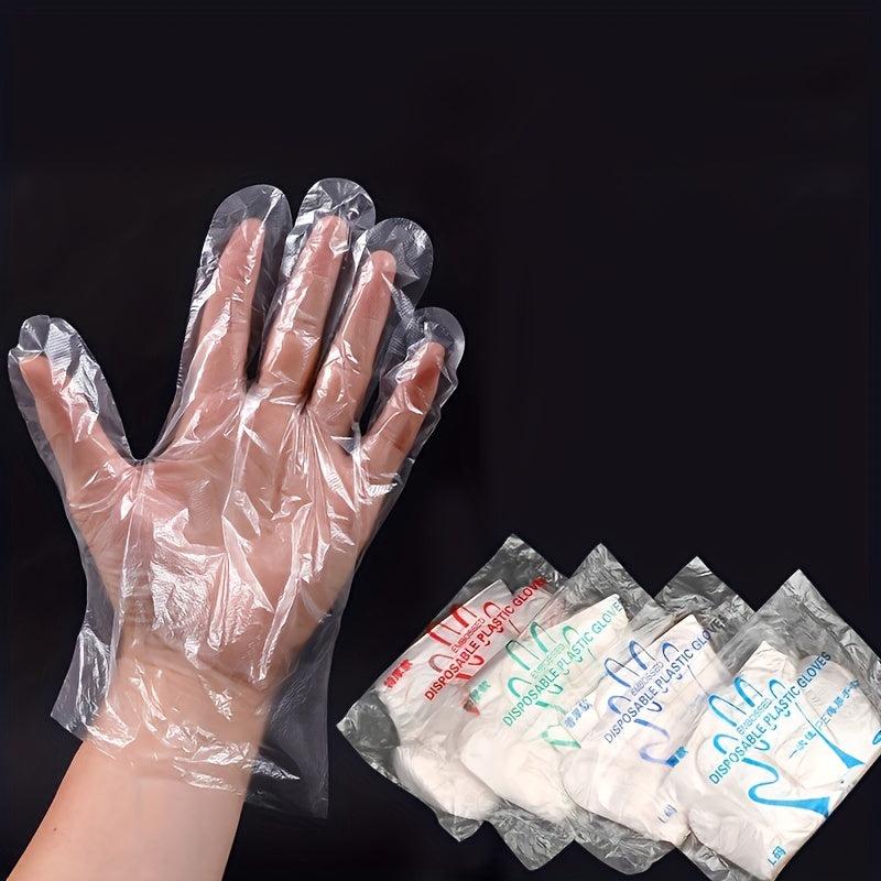 100pcs Plastic Disposable Gloves for Cooking Meal Preping Kitchen BBQ Cleaning