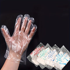 100pcs Plastic Disposable Gloves for Cooking Meal Preping Kitchen BBQ Cleaning