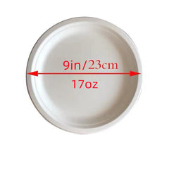 50pcs Disposable Eco Paper Plates for BBQ Cake Fruit Baking