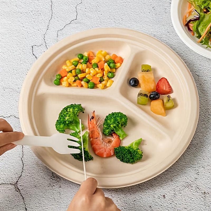 50pcs Disposable Eco Paper Plates for BBQ Cake Fruit Baking