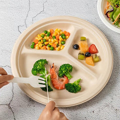 50pcs Disposable Eco Paper Plates for BBQ Cake Fruit Baking